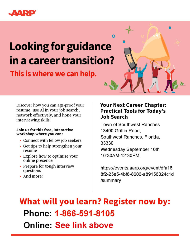 September 16 - AARP Your Next Career Chapter: Practical Tools for Today’s Job Search